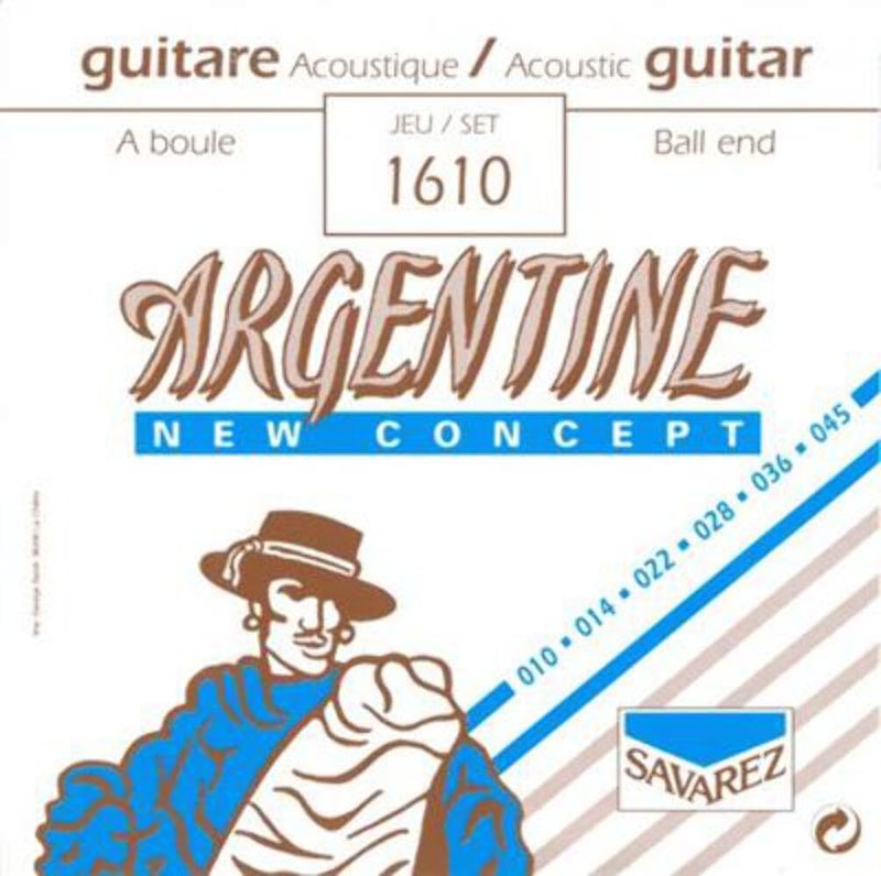 Savarez 1610 Argentine Acoustic Jazz Guitar Strings, Standard Tension Ball End